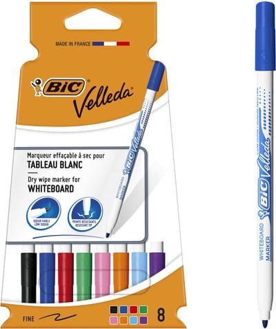 BIC Velleda - Whiteboard Stiften - Uitwisbaar - Stift - 8 Stuks