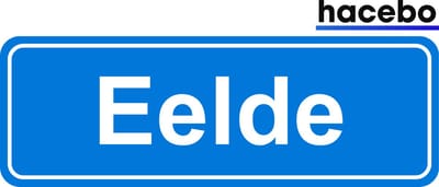 Hacebo - Plaatsnaam Sticker - 29x10 CM - Eelde sticker - Verkeersborden sticker - grappige cadeaus - Eelde