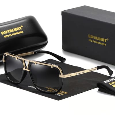Bovista Zonnebril Voor Dames & Heren - Zonnenbrillen - Zonnenbril - Sun Glasses - Sunglasses - Techno Bril - Rave & Festival - Premium Quality - Zwart/Grijs