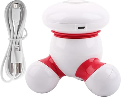 Handmassageapparaat voor het hele lichaam – Octopusvormig ontwerp, zachte vibraties en LED-licht, ideaal voor rug, nek, armen en benen, draagbaar en ontspannend.