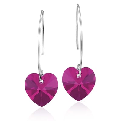 Montebello Oorbellen Pippa HZ99 - Swarovski Hart - 925 Zilver Gerhod. - Ø14mm - 40mm