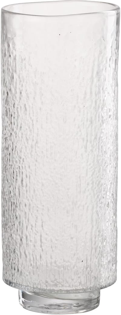 J-Line vaas Cilinder Reliëf - glas - transparant - large