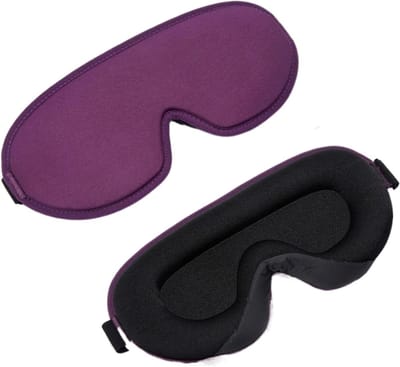 Zijden Oogmasker - Slaapmasker - Ontspannen Slapen - 3D Traagschuim - 23 x 10 cm - Paars
