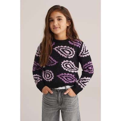 WE Fashion Knitted Pullover Dark Purple Taglia: 110/116 | Maglioni Outlet | Unisex | Nero