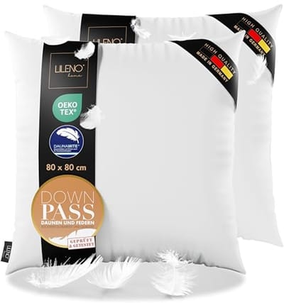 3-Kamer Donskussen 80 x 80 cm - Set van 2 - Geschikt voor Allergieën - Duurzaam en Ademend Hoofdkussen