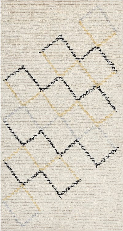 TEZPUR - Laagpolig vloerkleed - Lichtbeige - 80 x 150 cm - Katoen