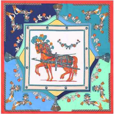 Emilie Scarves Zijden sjaaltje Blauw Vierkant - 70*70CM