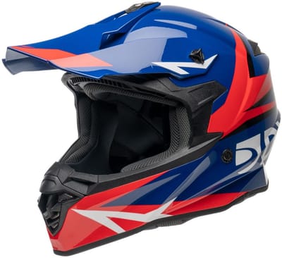 MOTOBLOUZ ARGESS SCRUB Crosshelm - ECE 22.06 Goedgekeurd - Helm voor Motor, Scooter, Brommer - Motor Crosshelm - Rood/Blauw - XL