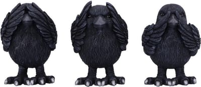 Nemesis Now Three Wise Ravens beeld zwart Kunststof - Gothic