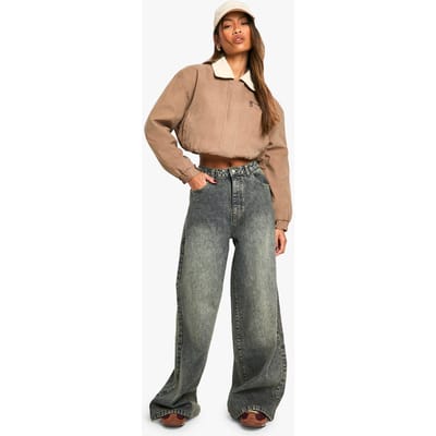 boohoo Dames De Wijde Pijp Jeans | Vintage Blue | Maat: 14/32L