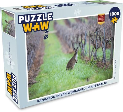 Puzzel Kangaroo in een wijngaard in Australië - Legpuzzel - Puzzel 1000 stukjes volwassenen