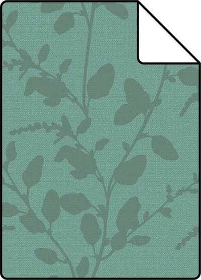 Proefstaal ESTAhome behang bladmotief petrolblauw - 26.5 x 21 cm - 148730-S