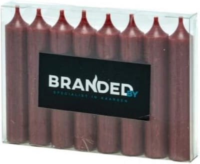 Dinerkaarsen set van 8 (2,1 x 12 cm)- Rood - Branded By