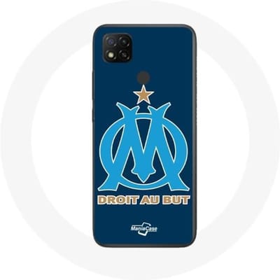 Xiaomi Redmi 9C hoesje Olympique de Marseille Blauwe achtergrond blauw