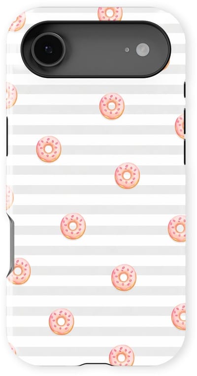 DripCase Hoesje geschikt voor iPhone 17 Air | Happy Stripes Motief | Magnetisch Opladen | 2-in-1 Ontwerp | Vrolijke Backcover geschikt voor iPhone 17 Air Donut Daydream