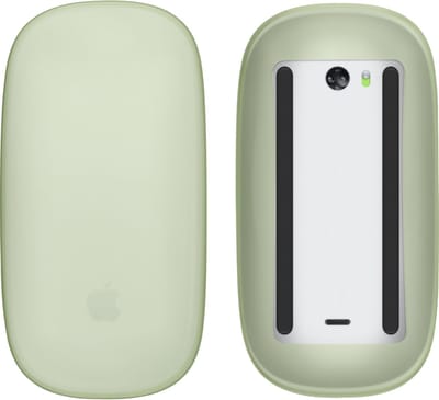 kwmobile Siliconen beschermhoes geschikt voor Apple Magic Mouse 1 / 2 - Zachte muis hoes - Meer grip - Deels doorschijnend - pastelgeel