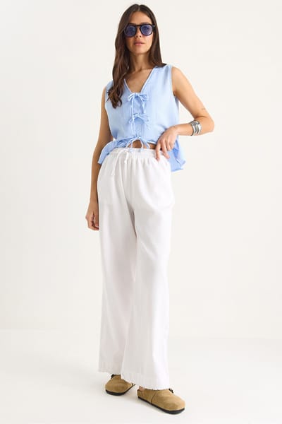 Elastische Taille Rechte Broek