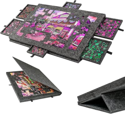 Opvouwbaar Puzzelbord - Draagbare Puzzeltafel - Puzzels Maken - Met 6 Lades - Tot 1500 Stukjes - Zwart