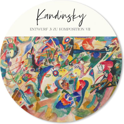 Muismat rond 20x20 cm - Mousepad Schilderij - Kandinsky - Oude meesters - Ronde muismatten