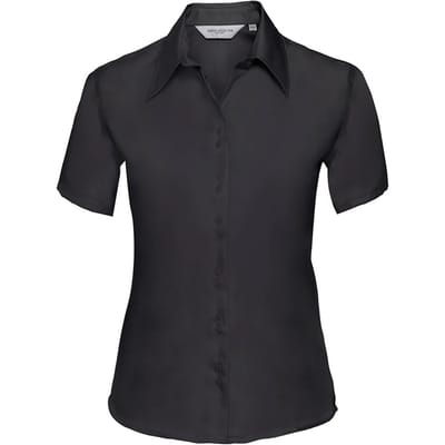 Russell Collection Dames/Dames Ultimate Non-Iron Shirt met Korte Mouwen (Zwart)