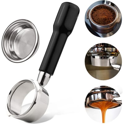 58mm 2 Oren Roestvrijstalen Bodemloze Naakte Portafilter Houten Koffie Handvat Kopfiltermand voor Plastic material