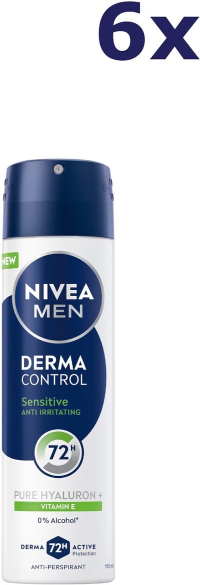 6x Nivea Deospray Men – Derma Control Sensitive 150 ml