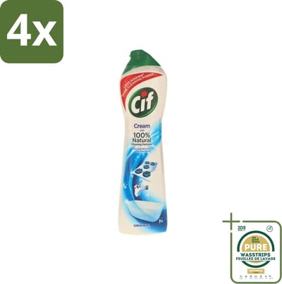 Cif - Badkamer & Keuken - Cream - Verwijdert Hardnekkig Vuil - 500ml - Voordeelverpakking - 4 stuks - Vuil verwijderen - Vet verwijderen