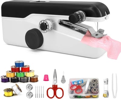 Handnaaimachine Mini - Elektrisch Naaien - Snelle Kledingreparatie - Twee Snelheden - 21x6x13 cm - Zwart