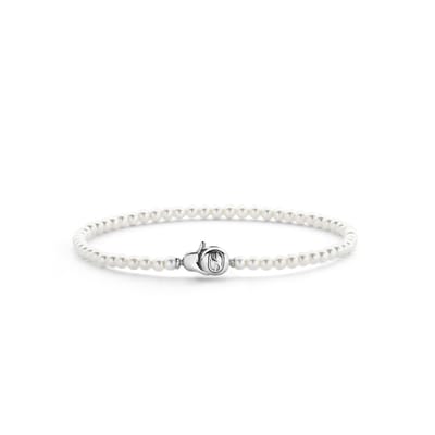 TI SENTO Dames Armband - 925 zilver - Wit parel - Maat L - 2965PW