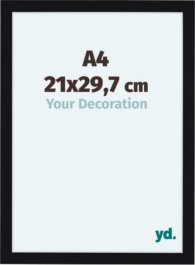 Your Decoration - Fotolijst A4 21x 29,7 cm - MDF - Zwart Hoogglans - Como
