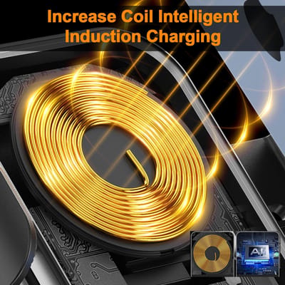 Autohouder Telefoonhouder Draadloze Oplader Snel Opladen Luchtuitlaat Autolaadhouder One-touch Klemmen Anti-slip en zilver