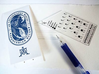 Calligraphy Ruler - Spencerian Script + een Liniaal 15cm