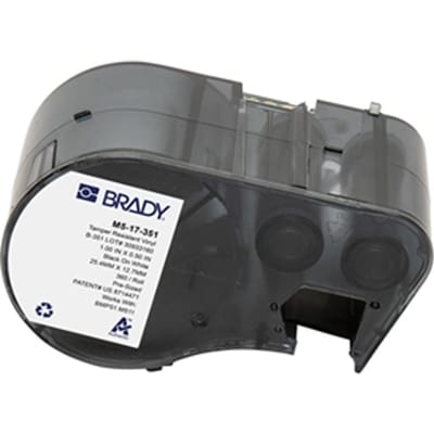 Brady M5-17-351 vinyl labels zwart op wit | 25,4 mm x 12,7 mm (origineel)