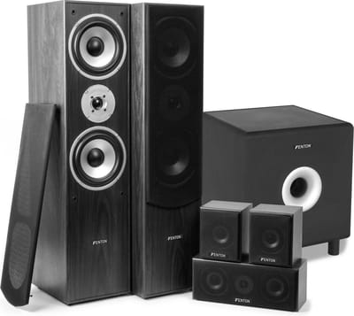 Surround set home cinema 5.0 - Fenton 1150 Watt met 200 Watt 10'' actieve subwoofer - Zwart
