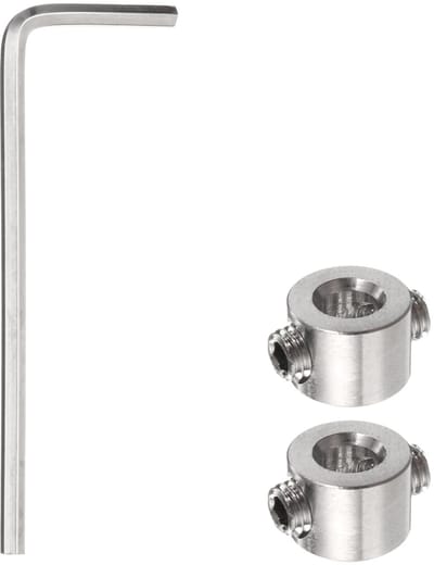 Boorbegrenzer, 2 stuks, 4 mm, diepteaanslag, verstelbare roestvrijstalen boorbegrenzingsring, geanodiseerd oppervlak, positioneerder voor boorgolven met inbussleutel, zilver