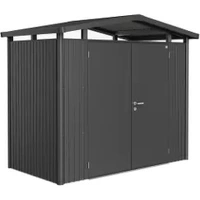 Biohort Metalen Tuinhuis Panorama - Donkergrijs Metallic - 273x158cm - Dubbele Deur