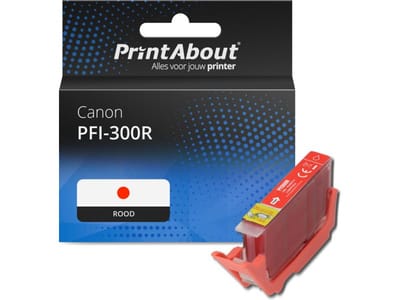 PrintAbout huismerk Inktcartridge PFI-300R Rood Geschikt voor Canon