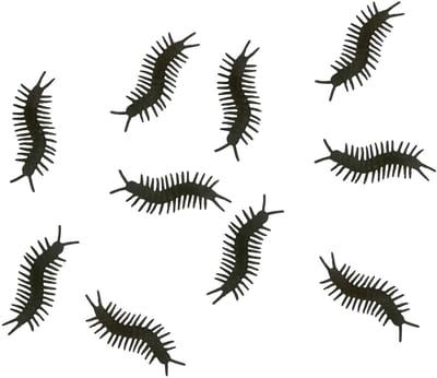 Griezel dieren duizendpoten - 10 cm - zwart - 10x stuks - Horror Halloween thema - nep insecten - decoraties