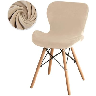 Roze vlindervormige accentstoelhoes Zachte fluwelen elastische eetkamerstoelhoezen voor meisjeskamer Make-up stoelhoes Woonkamer 1Pc
