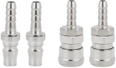Ynkkvre - snelkoppeling set - 4 stuks perslucht accessoires - 8mm pneumatische snelkoppelingen met mannelijke en vrouwelijke connector voor compressorslangen