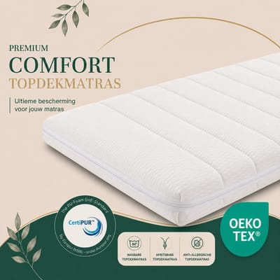 Easy Bedden® Topmatras - 70x190 - Topper Matras HR Koudschuim - Hybrid - Topdekmatras - circa 7 cm - Afritsbaar Wasbaar Tijk - Orthopedisch Purschuim - Anti-allergisch - Topper Hotel XL - Anti Bacterieel