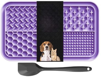 Famanu – Vierkante likmat met zuignappen, slow feeder voor honden en katten, geschikt voor yoghurt en snacks