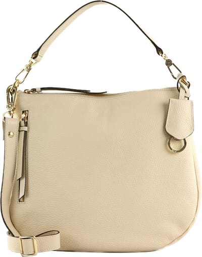 abro Leren Schoudertas Leather Adria Hobo Juna Small Cream Crème