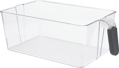 Excellent Houseware Koelkast/keuken organizer mand/bak - transparant - kunststof - L31 x B18 x H11 cm - groente/fruit lade - 6 liter