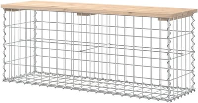 Tuinbank schanskorf - Buitenbank picknick - Ontspannen in tuin - Massief grenenhout - 103x31.5x42 cm - Natuurlijk