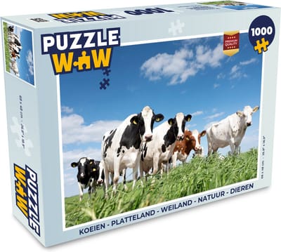 Puzzel Koeien - Platteland - Weiland - Natuur - Dieren - Legpuzzel - Puzzel 1000 stukjes volwassenen