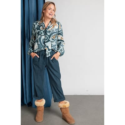 River Woods Shirt Ls Detachable Scarf Blue Größe: 34 | Blusen Outlet | Damen | Blau