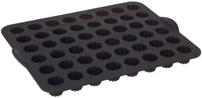 Siliconen TOP Maxi siliconen 48 cannelé‑vorm - verstevigde metalen armatuur - anti‑aanbak - 40 × 30,5 × 4 cm - geschikt voor oven & vriezer - 100% Siliconen Platinium