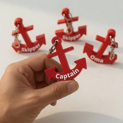 'Captain' anker sleutelhanger, perfect cadeau voor bootliefhebbers, drijvende sleutelhanger voor sleutels en accessoires