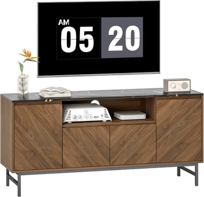 HOMCOM TV-meubel - Spaanplaat - 140x39x66cm - Walnoot